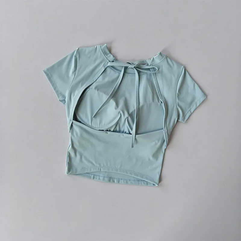 Großhandel Damen Gepolstertes Langarm-Yoga-Shirt mit Schönem Rücken, Gym-Bluse, Pilates, Fitness, Laufen, Workout, Sport-Top – Detail 10