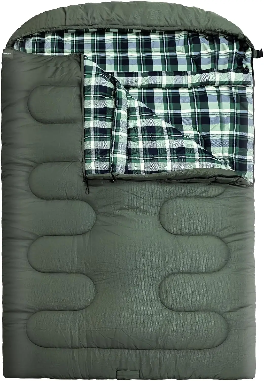 0 Degree Double Sleeping Bag for Adults Queen Size 2 Person Sleeping Bag for Cold Weather with Compression Sack for Car Camping,