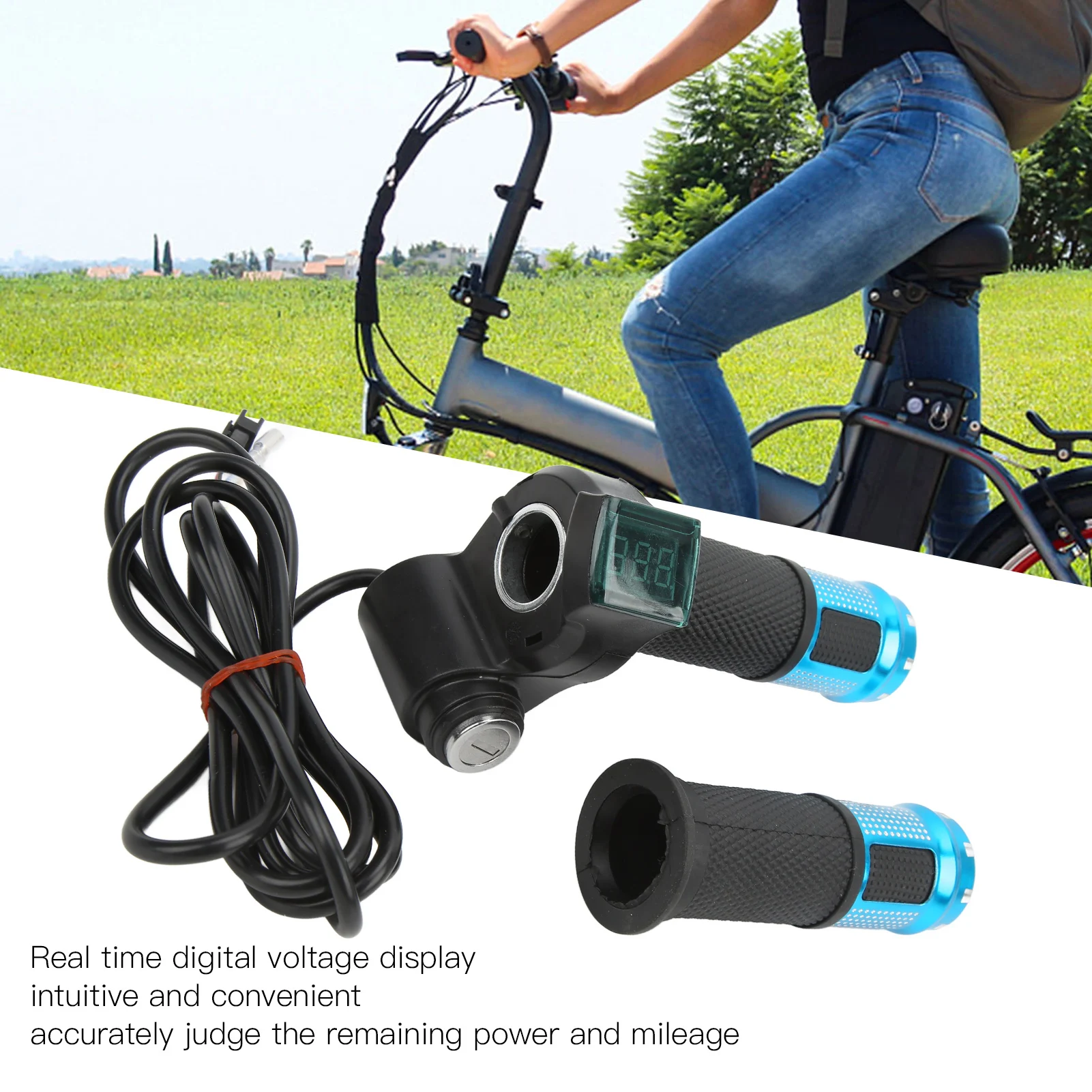 

1 Pair Electric Scooters Throttle Grip Speed Controlled Digital Throttle Grip with Lock for Electric Vehicle 12V‑99V