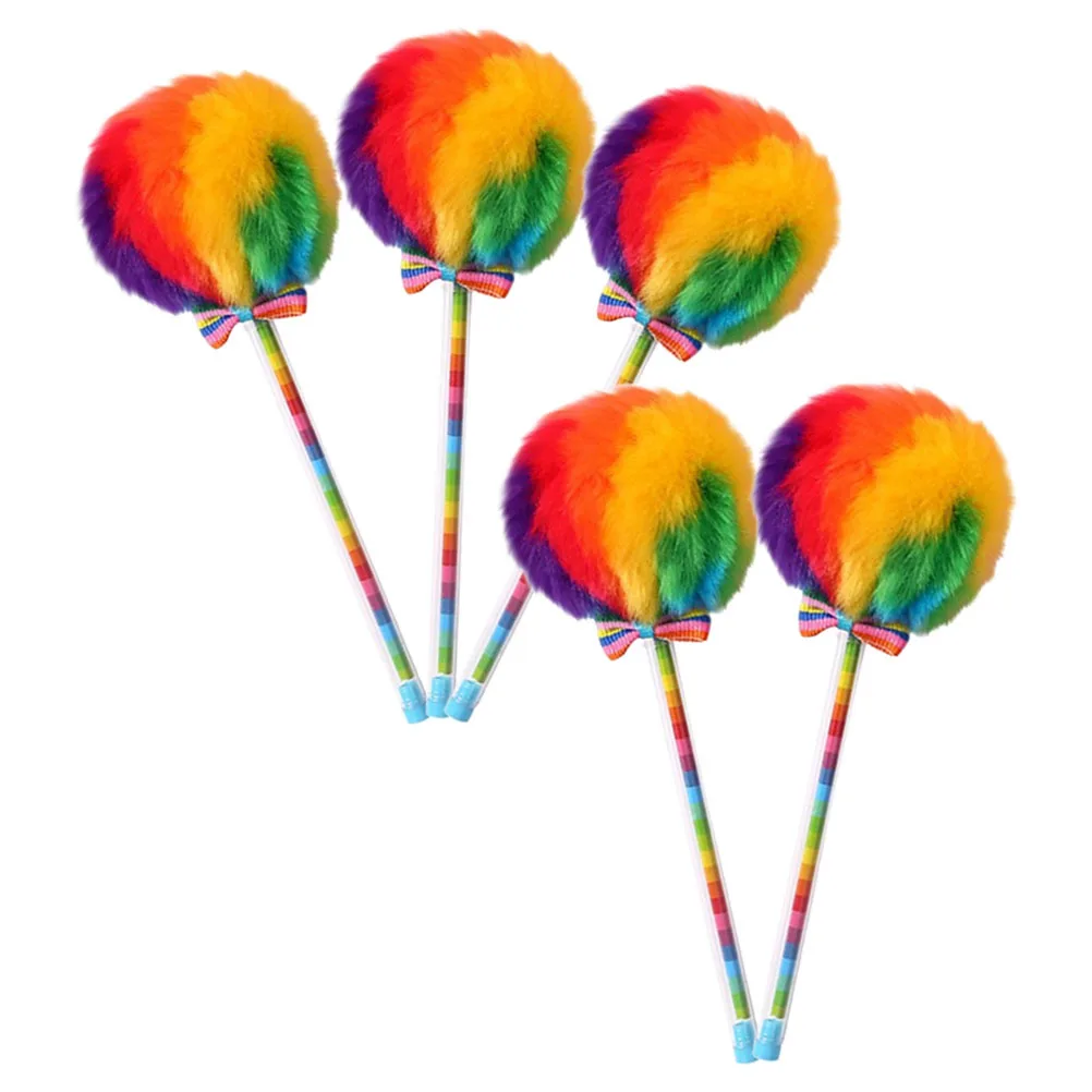 5Pcs Pom Pom Pen Creative Ballpoint Pen Smooth Writing Portable Unique Design for Girls Pens Cute Pens for Women