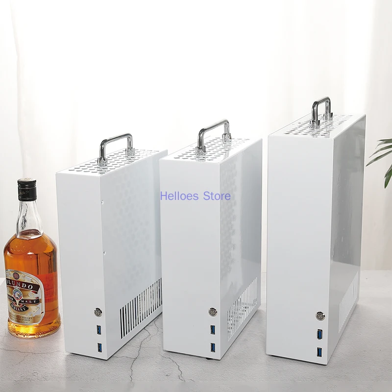 Белый P02 P03 P04 Портативный маленький чехол itxMATX с ручкой FLEX Источник питания Высокий настольный чехол для видеокарты