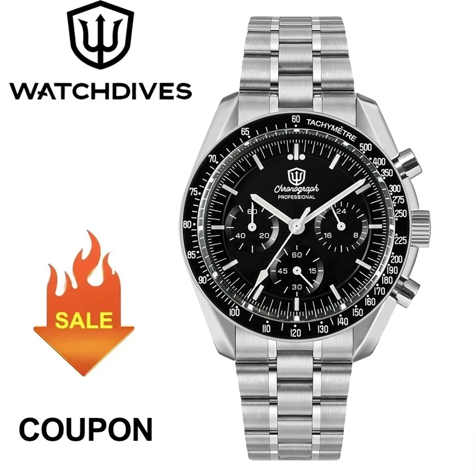 ★新品　ウォッチダイブクォーツ ウォッチ クロノグラフ WD1860 VK63 Watchdives WD1860 40mm ダイブウォッチ VK63 クロノグラフ クォーツ