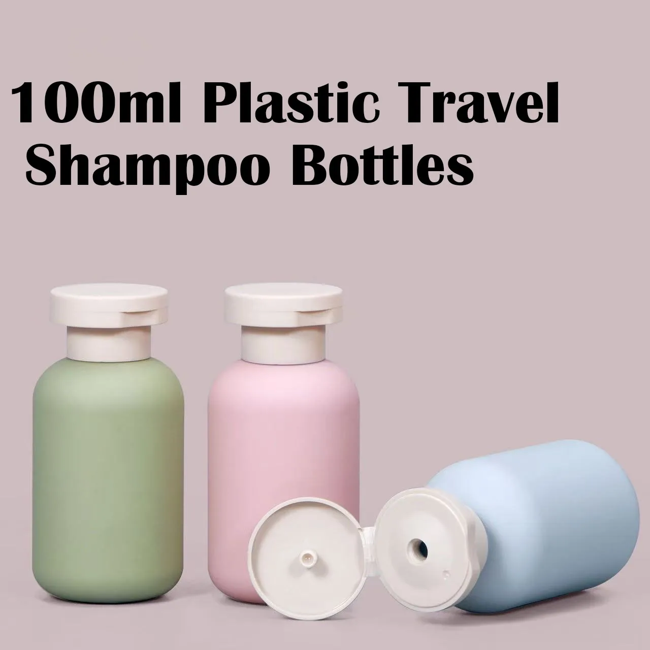 3pcs 100ml Plastic Travel Shampoo Bottles Clear Blue Shampoo Lotion Shower Gel Foam Pump Bottles