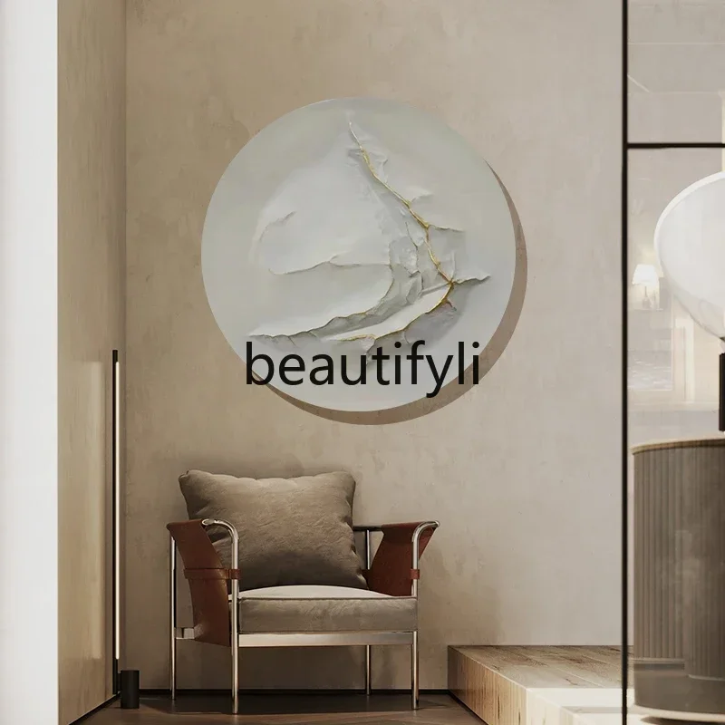 Sandstone Three-Dimensional Abstract Carving Modern Light Luxury Hanging Painting Sofa Background Entrance Decoration Pai