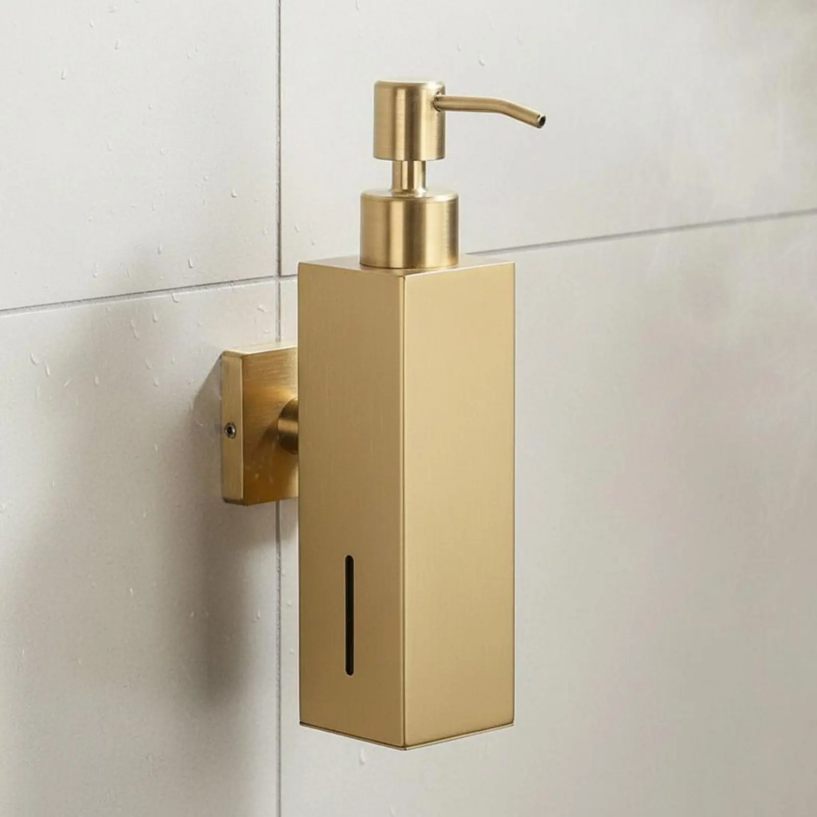 

Wall Mounted Soap Dispenser Liquid Level Window Manual Hand Soap Pump Stainless Steel Pump Bottle Bathroom Hardware for Hotel
