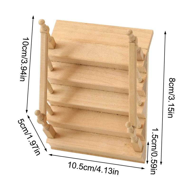 1:12 Dollhouse Miniature มินิเฟอร์นิเจอร์บันได Handrails Play House ของเล่นภูมิทัศน์การถ่ายภาพ Props