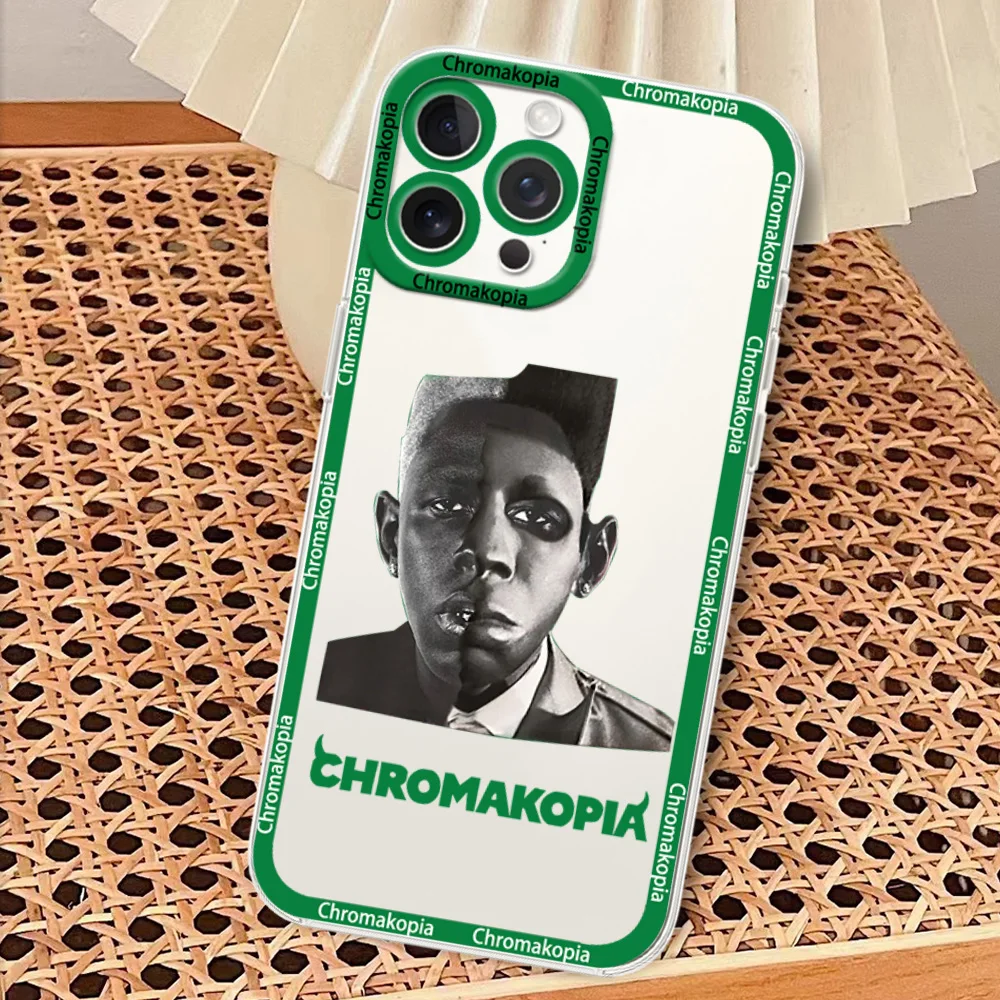 Rapper T-Tyler The Creator Chromakopia Phone Case for iPhone 12 11 13 14 15 16 Max Pro Plus Transparent Bezel Cover