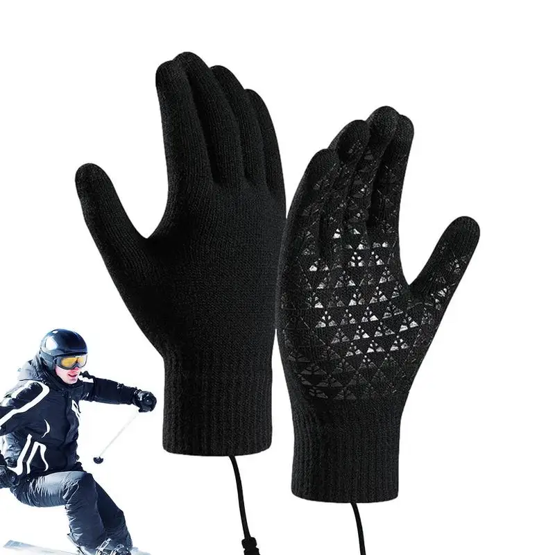 USB Heating Gloves Screen Touch Heating Gloves For Fishing Winter For Backpacking Mountaineering Riding Camping Outdoor