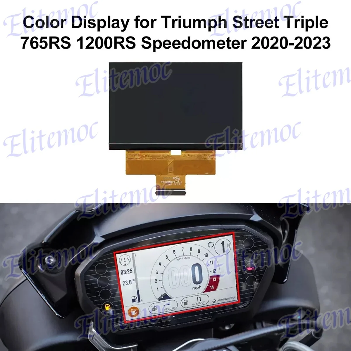 

Motor LCD Display for TRIUMPH Tiger800 1200 XRX XRXL Rs S Dashboard Instrument Cluster Speedometer Screen Replacement