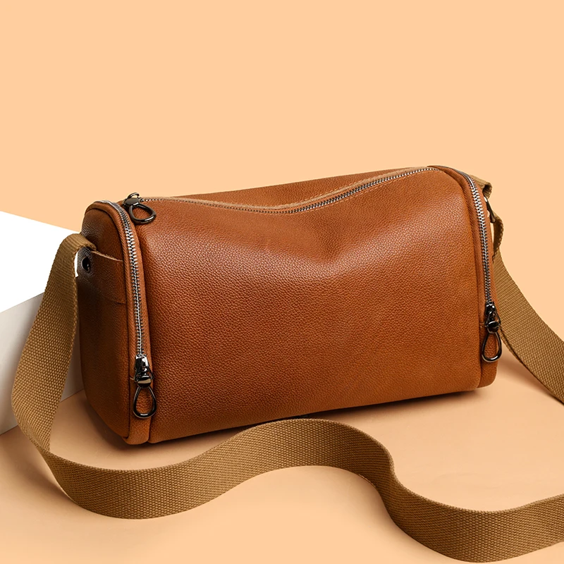 

High Quality Genuine Leather Unisex Crossbody Shoulder Bags Large capacity Luxury Cow Leather Handbag Man Messenger Tote Sac