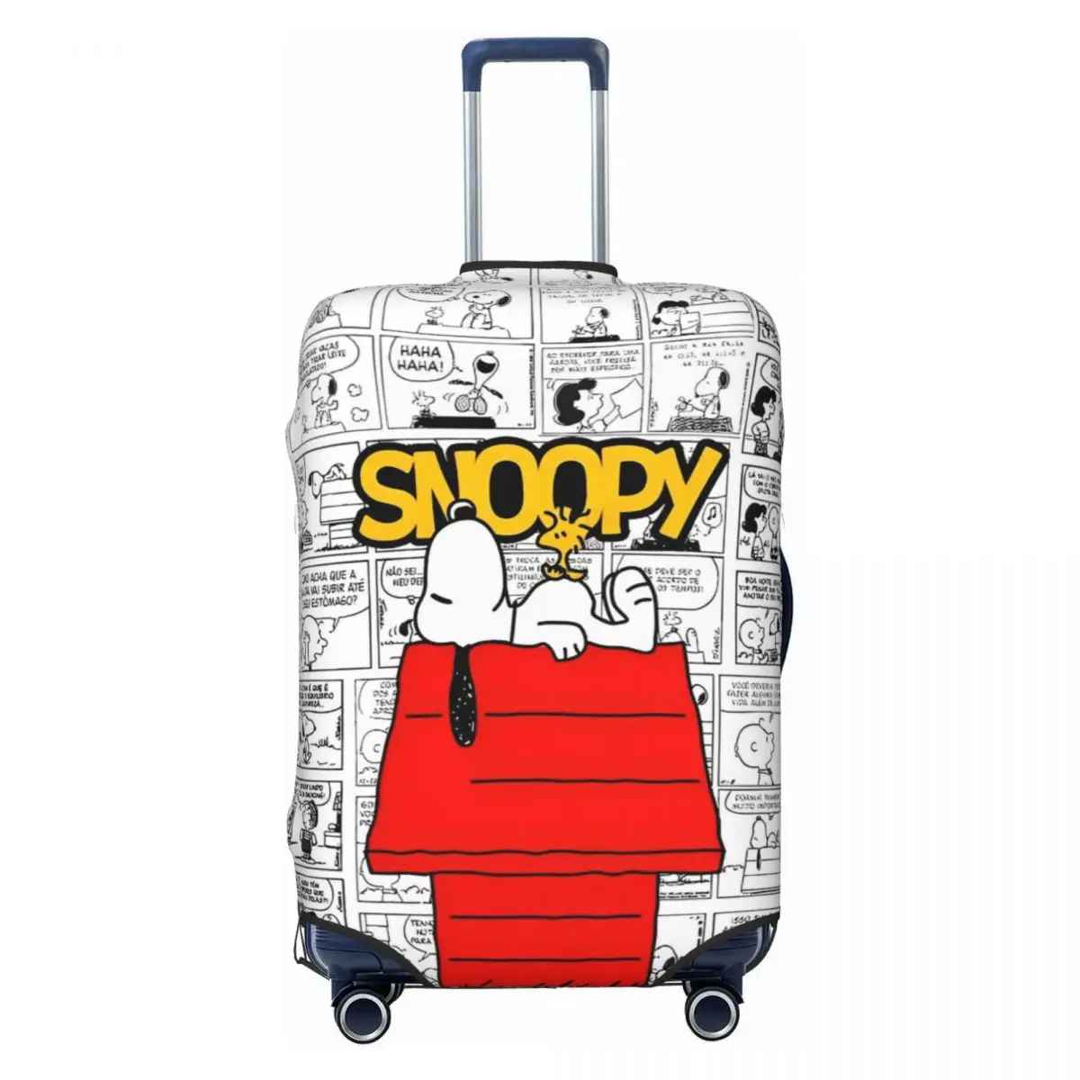 Snoopy Peanuts Kofferhülle, individuell gestaltet, niedlicher Cartoon, Snoopy, Stretch-Gepäckzubehör, Reiseschutz