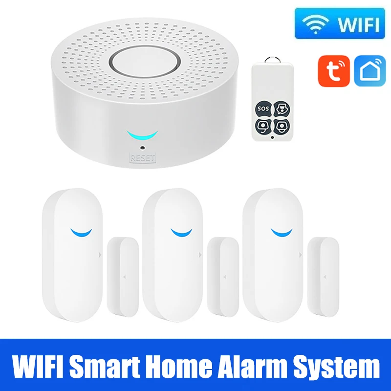 

Tuya WiFi Smart Home Alarm System 433MHz Burglar Security Alarm Siren Smart Life App Control Wireless Home Alarms System Kits