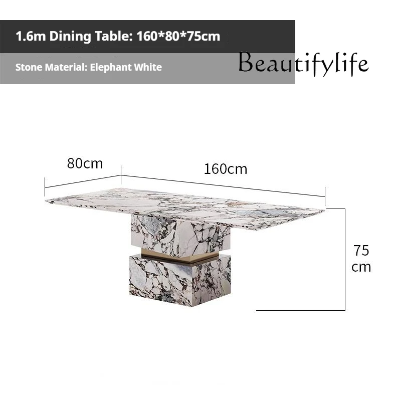 이탈리아 럭셔리 대리석 식탁 세트 - 포스트모던 직사각형 테이블 및 의자, ENF 에코 맞춤 디자이너 식탁
