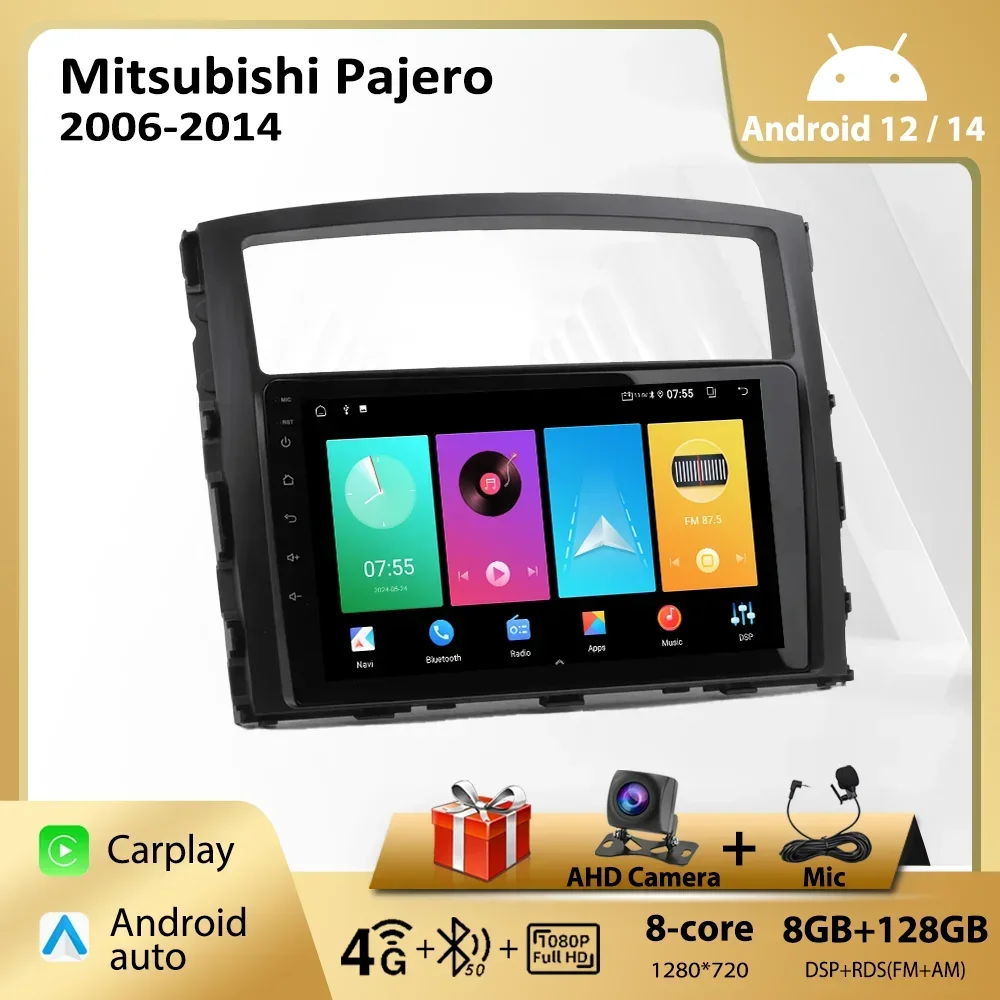 Car Radio Android for Mitsubishi Pajero 2006-2014 Multimedia Carplay Player 2Din Car Stereo Autoradio Head Unit Navigation GPS