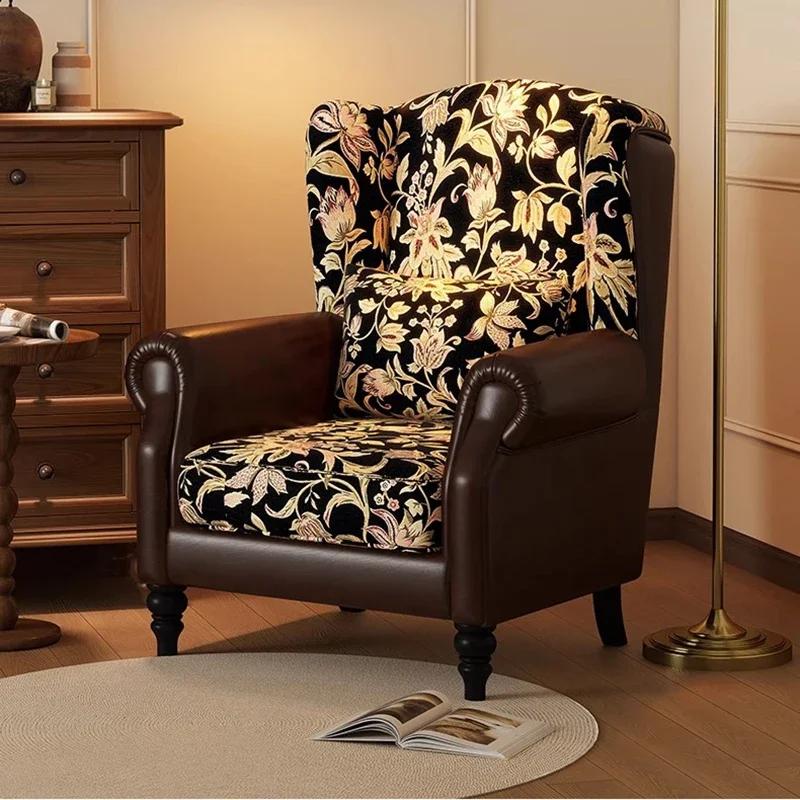 

Винтажные деревянные стулья для гостиной, кожаные удобные дизайнерские стулья для салона гостиной, стулья для чтения, макияжа, офисная мебель