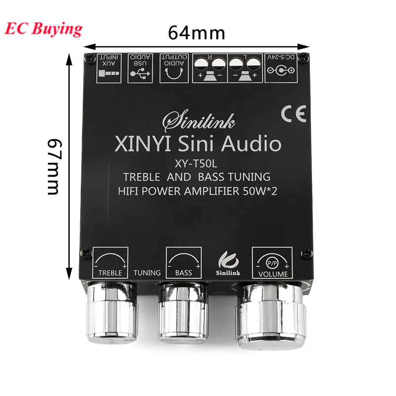 XY-T50H/T50L 2x50W Bluetooth 5.0 HIFI Amp Board