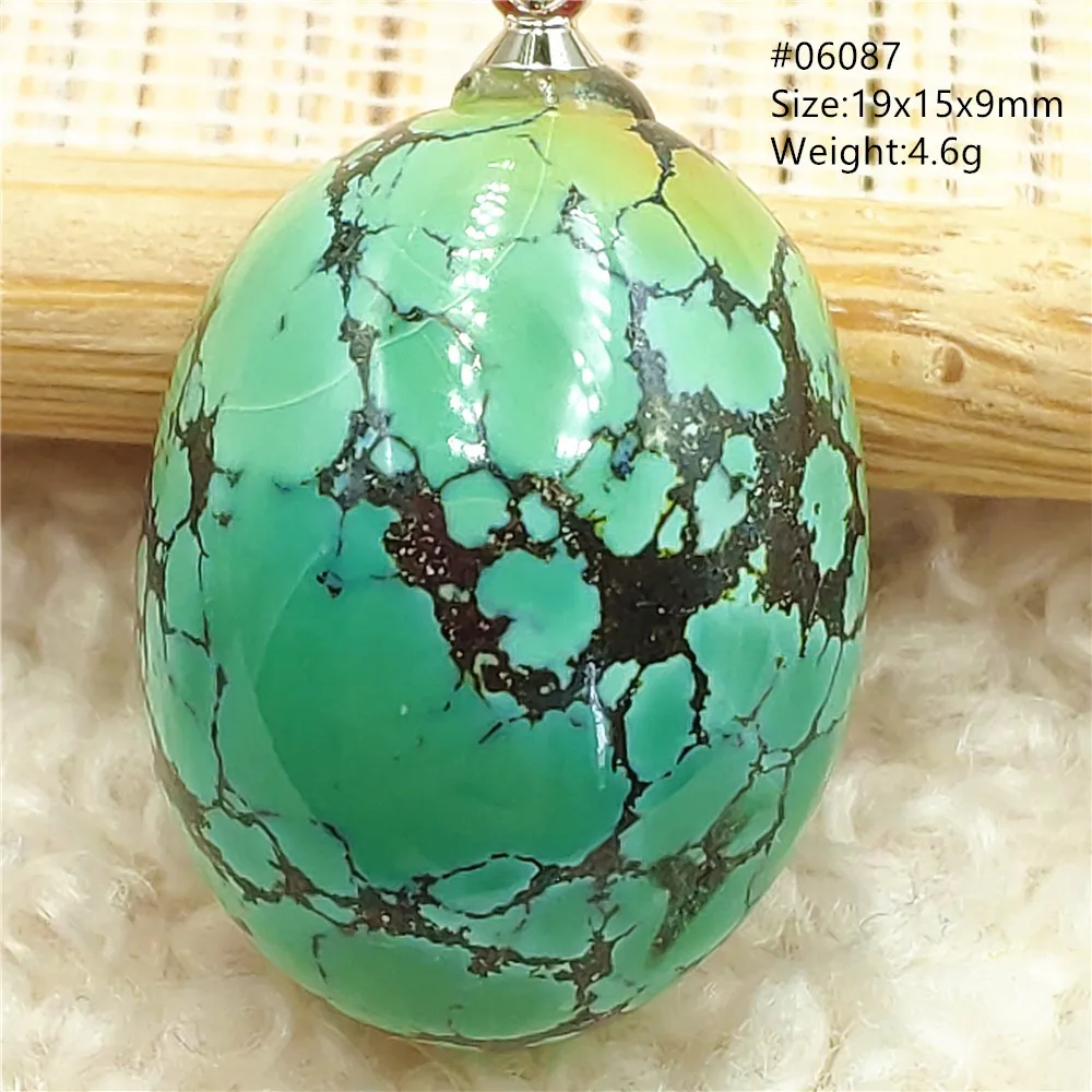 Natural Green Turquoise Gemstone Pendant Water Drop Oval Women Men Original Blue Turquoise Healing Stone Necklace AAAAA