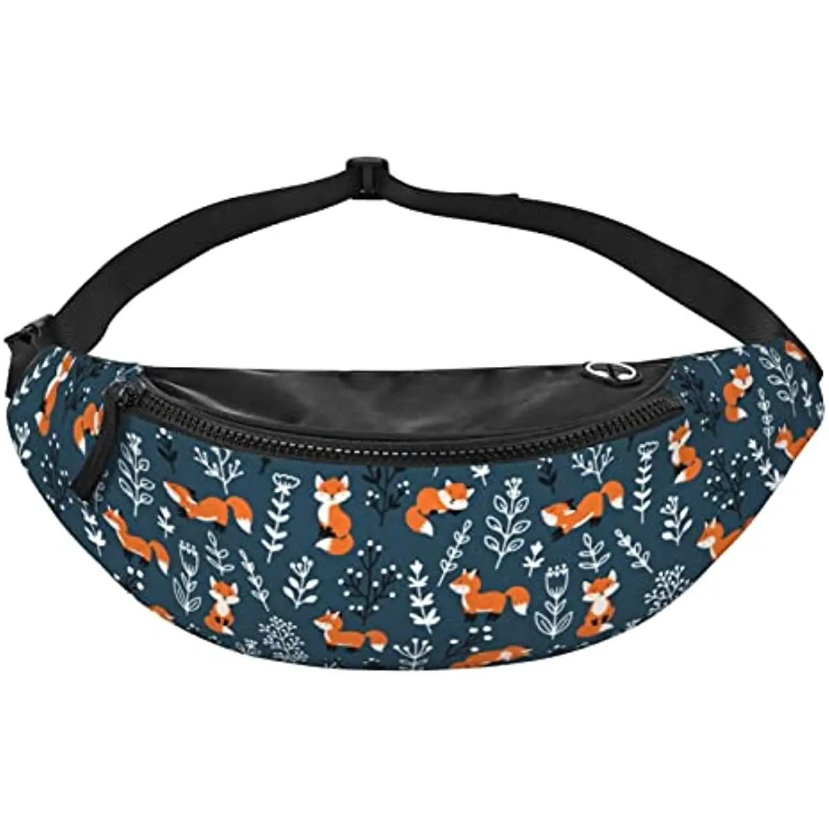 Fox Flower Fanny Pack Hiking Waist Bag for Women Men Adjustable Belt Fashion Waist Bag for Traveling Casual Running Cycling