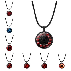 Anime Naruto Sharingan naszyjnik męski łańcuszek biżuteria akcesoria Uchiha Itachi Cosplay wisiorek zabawki dla dzieci prezent dla fanów