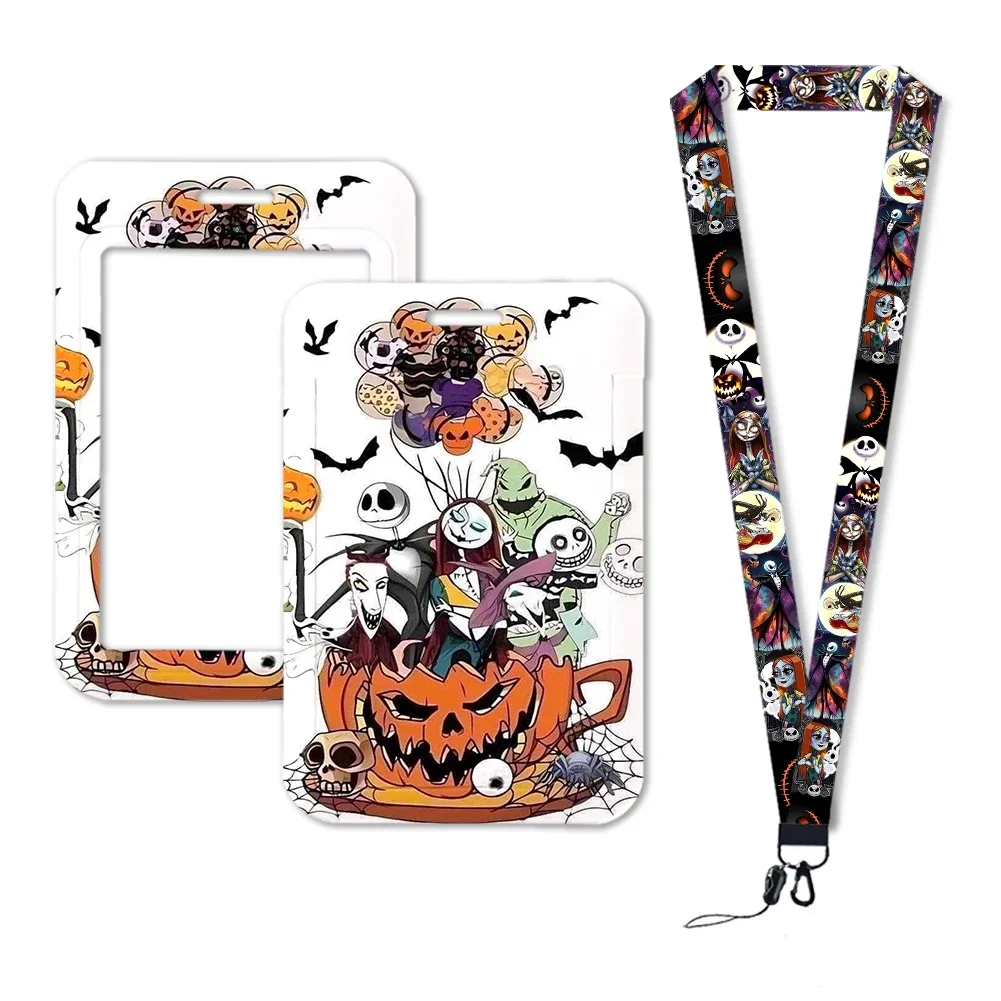 Halloween Jack Identifikation karten halter Lan yards Cartoon-Karten etui ID-Ausweis halter Business Retract able Clip Schlüssel bund