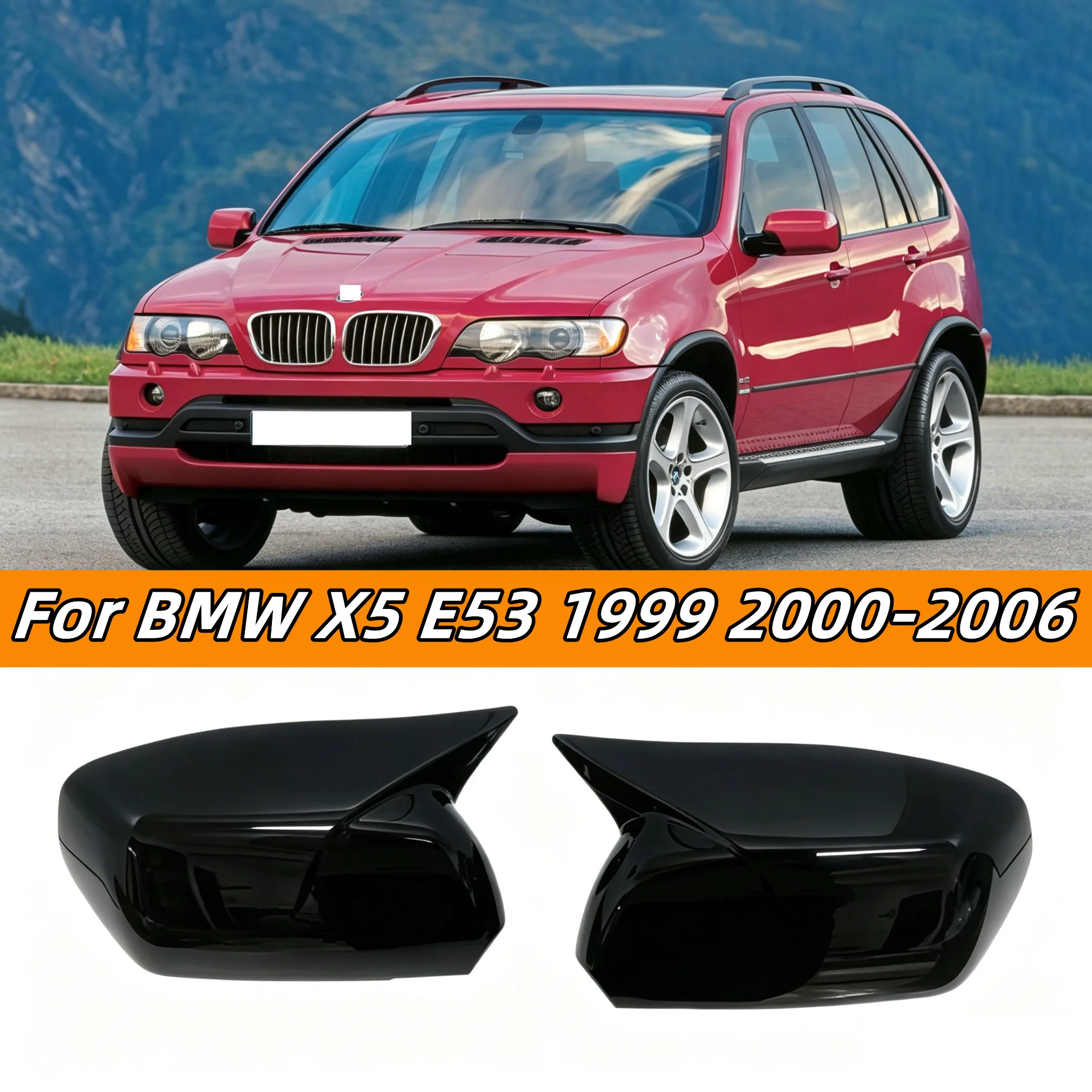 

Horn Style Car Rearview Side Mirror Cover For BMW X5 E53 1999-2006 Wing Cap Exterior Door Rear View mirror cover Exterior Door