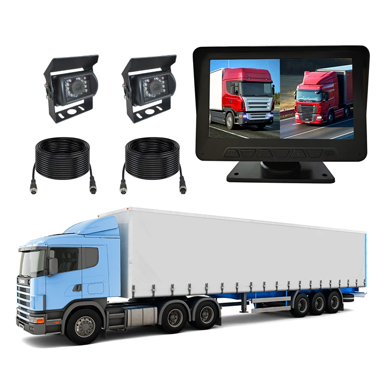 2 Channel Video Rear View  Input 7 Inch AHD Bus Monitor 720P Truck Camera Monitoring System Used for Forklift, RV