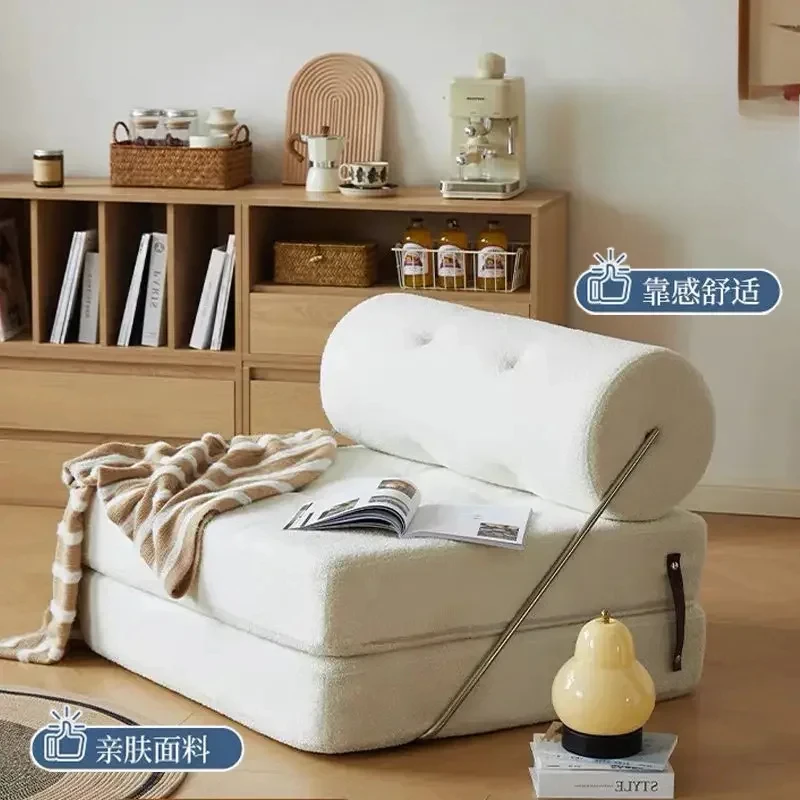 Plush Sofa Backrest Armchair 2 In 1 Foldable Cute Cartoon Lazy Sofa Children Flip Open Sofa Bed For Bedroom Without Liner Filler