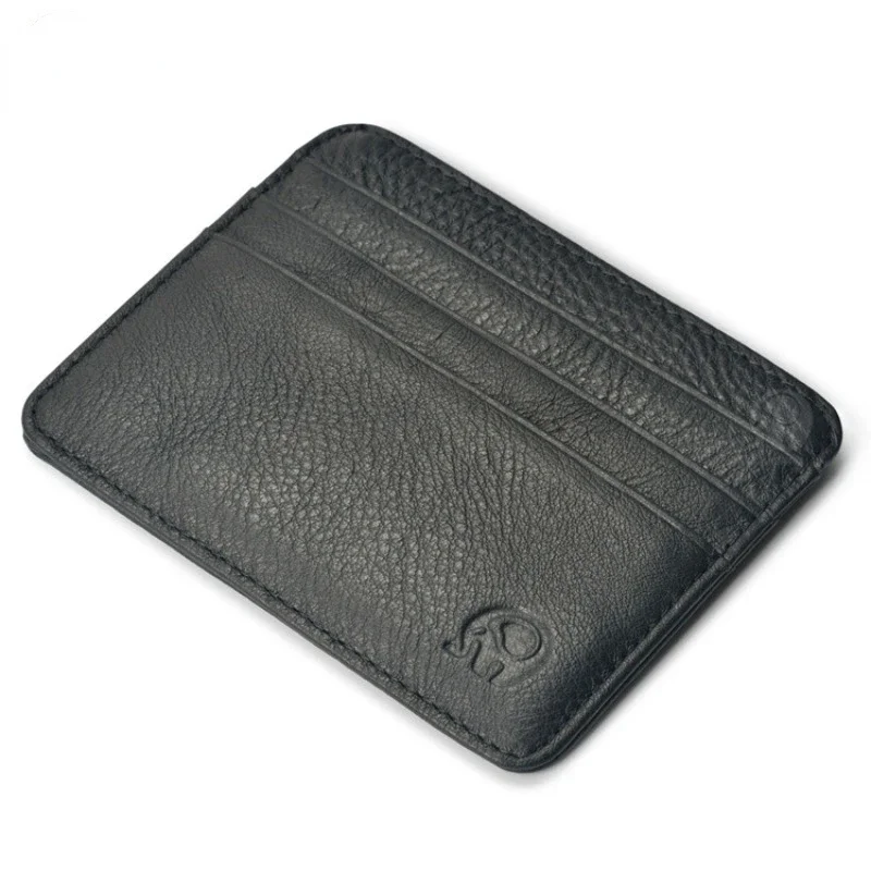 Vintage Card Bag First Layer Genuine Leather with Card Slot Super Thin Bank Card Holder Coin Purse Sort Wallet