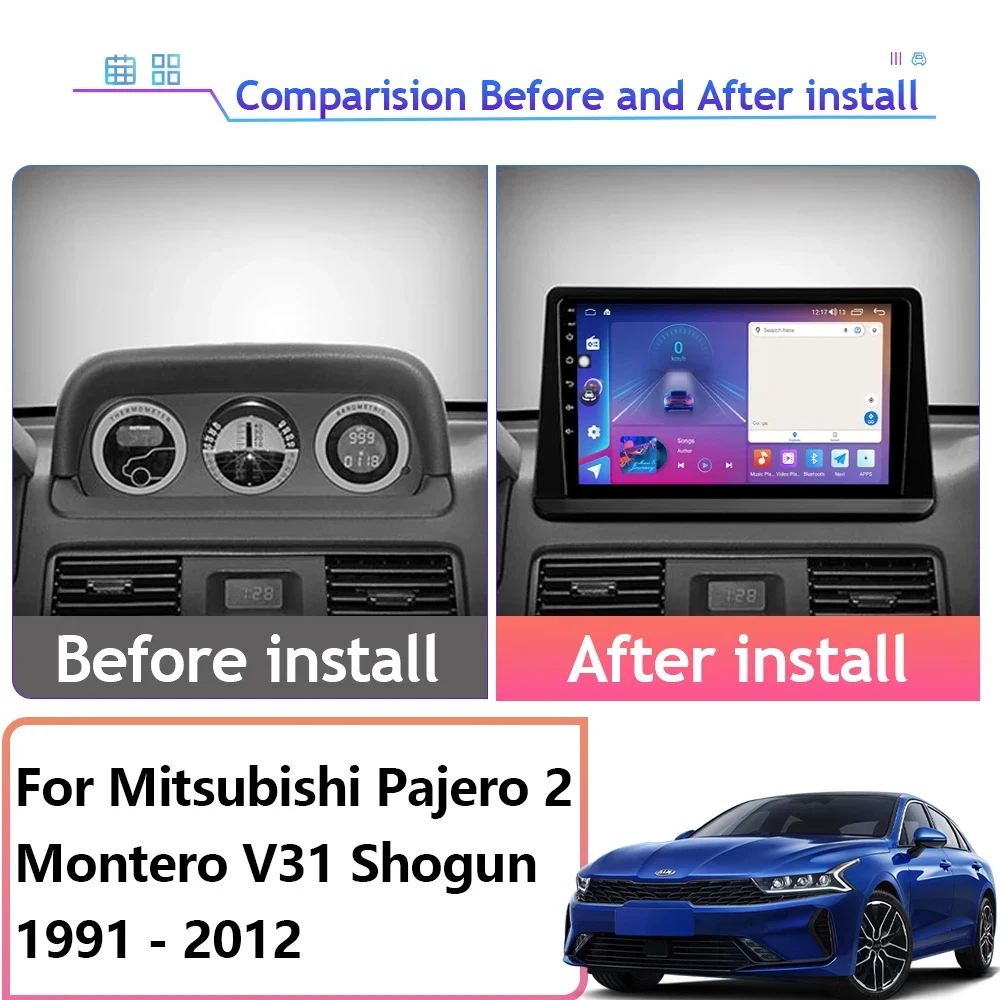 Android Auto For Mitsubishi Pajero 2 Montero V31 Shogun 1991 - 2012 Car Radio GPS Navigation Stereo Head Unit BT 5G No 2 din DVD