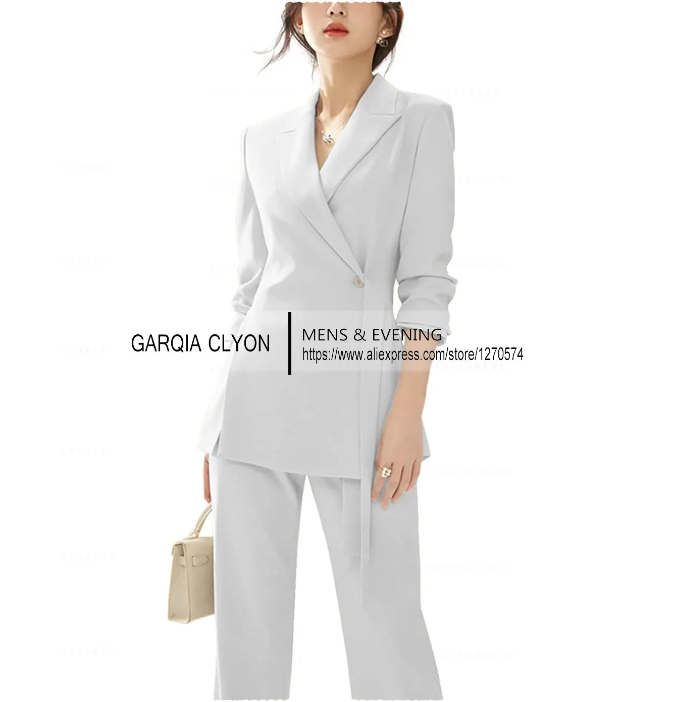 2023 New Women Suit Slim Fit Notch Lapel 2 Piece Workplace Style Blazer((Jacket+Pants）