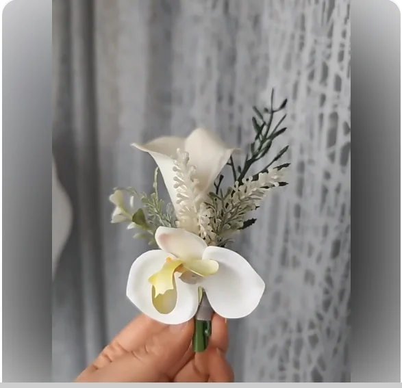 Calla lily artificial flowers Bride and groom wedding corsage wedding parents and family full set of corsage bridesmaid guests.