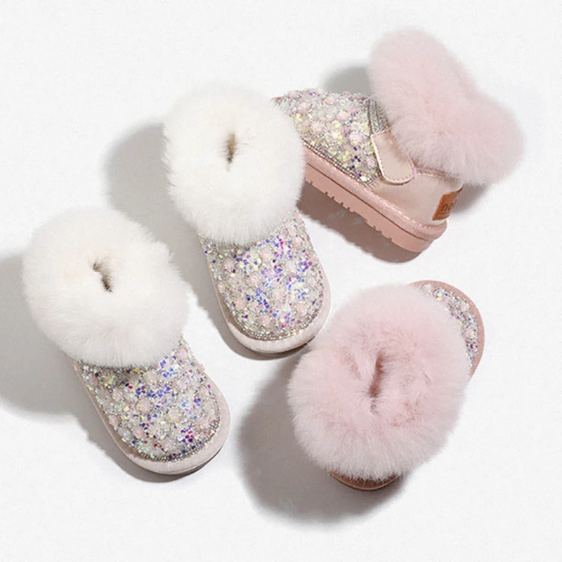 

Новинка зимы 2024, зимние сапоги для девочек, теплые детские полусапожки на флисовой подкладке, нескользящая мягкая подошва, толстая детская хлопковая обувь