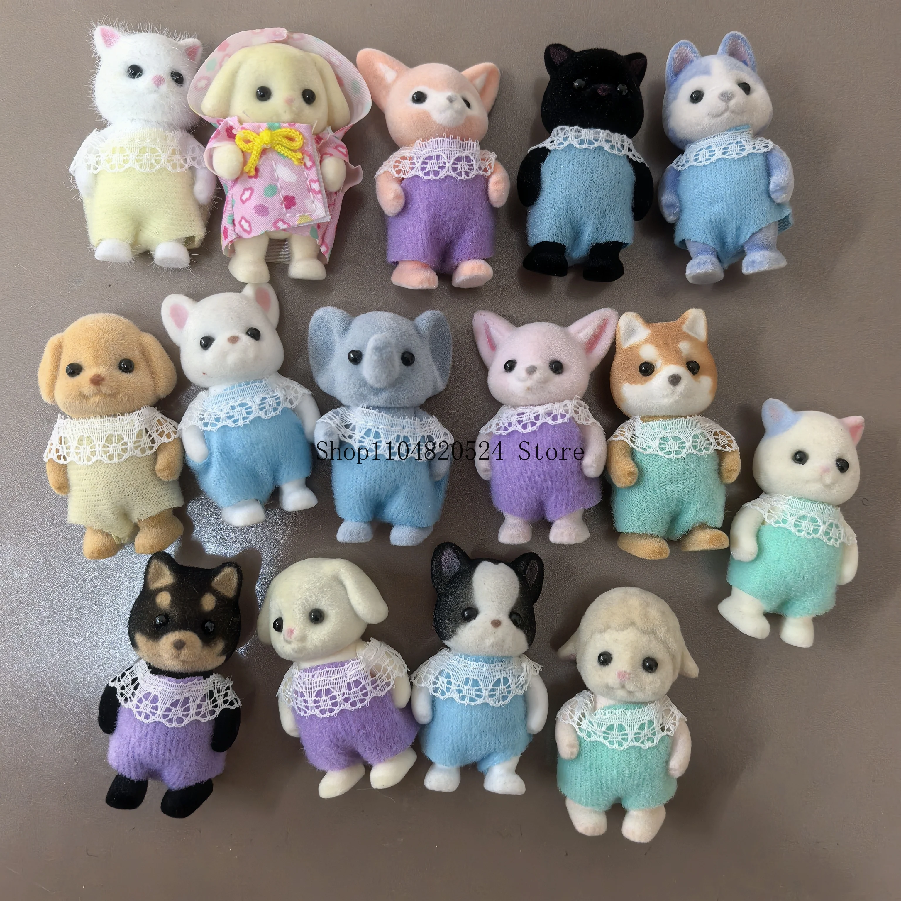 محاكاة عائلة أرنب الغابات لتقوم بها بنفسك Playset أرنب صغير الدب الشكل لعبة الدمى هدايا الاطفال