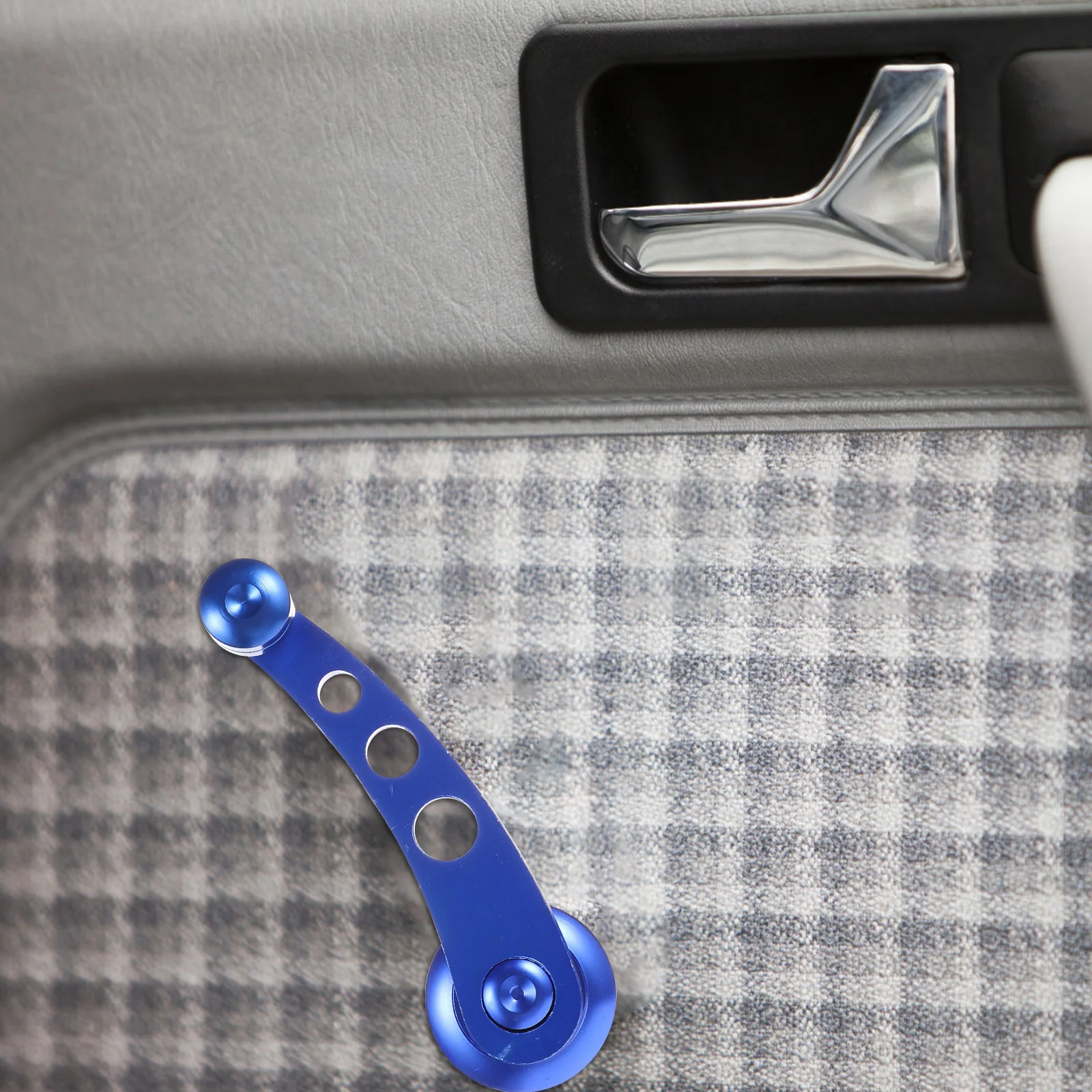 

1 set Car Window Crank Handle Aluminum Universal Fit Manual Door Winder Replacement Left Right Set With Mounting Hardware Blue