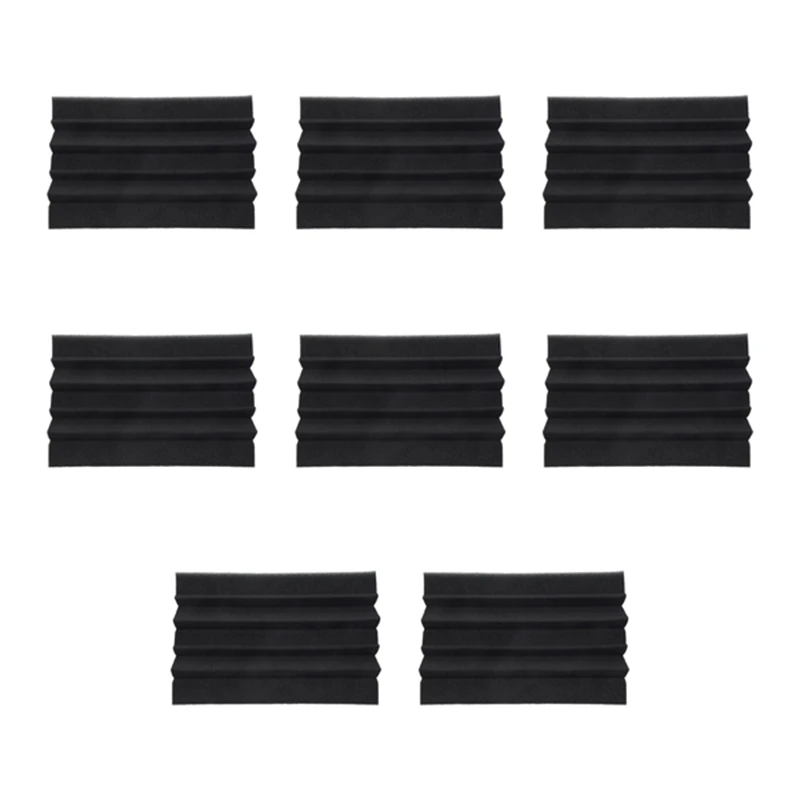 Nuevo paquete de 8 paneles de espuma acústica de 4.6 pulgadas x 4.6 pulgadas x 9.5 pulgadas, color negro, para insonorización, aislamiento de bajos, paneles de espuma para estudio (8P)