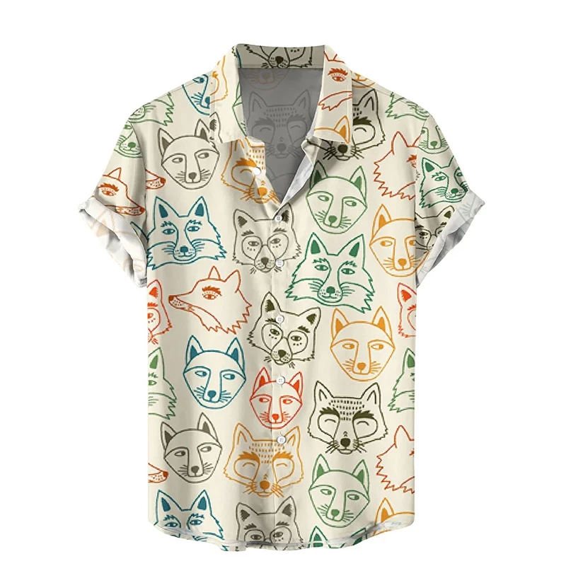 2024 New Animal Pattern Men's Street Shirts Harajuku Fashion Tiger 3d Print Cool Designs T-shirt Womens Clothes Hawaii Blouse