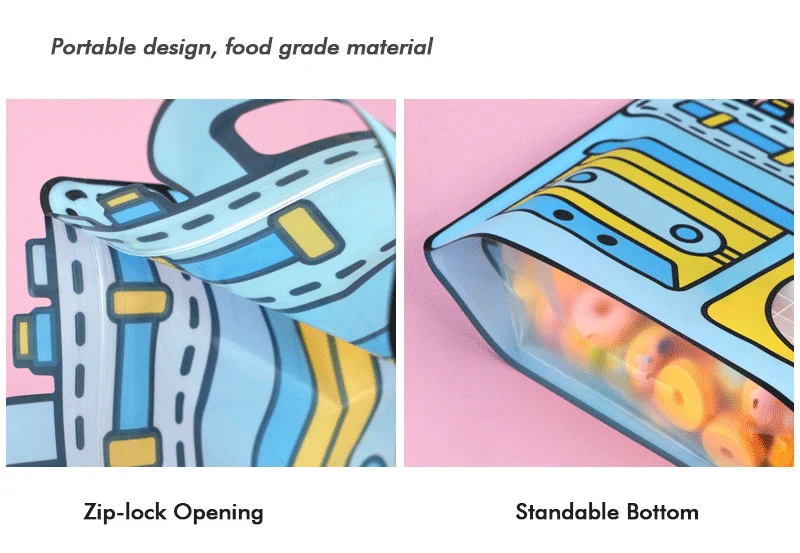 20/50 Stück Retro-Radio-Muster Ziplock-Snacktüten, niedliche, versiegelte Festival-Handtaschen für Kindergeburtstagsfeiern, Süßigkeiten- und Keksverpackungen – Detail 5