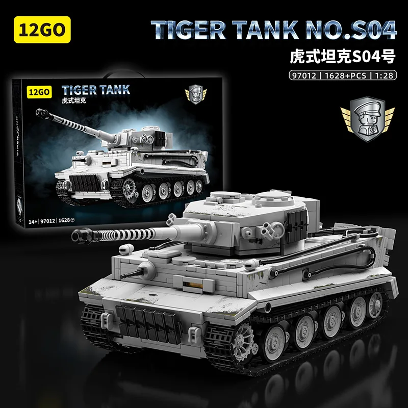

MOC Tiger Heavy Tank Building Blocks - WWII German Panzer Model Kit with Figures, Military Collection Gift for Adults & Teens +