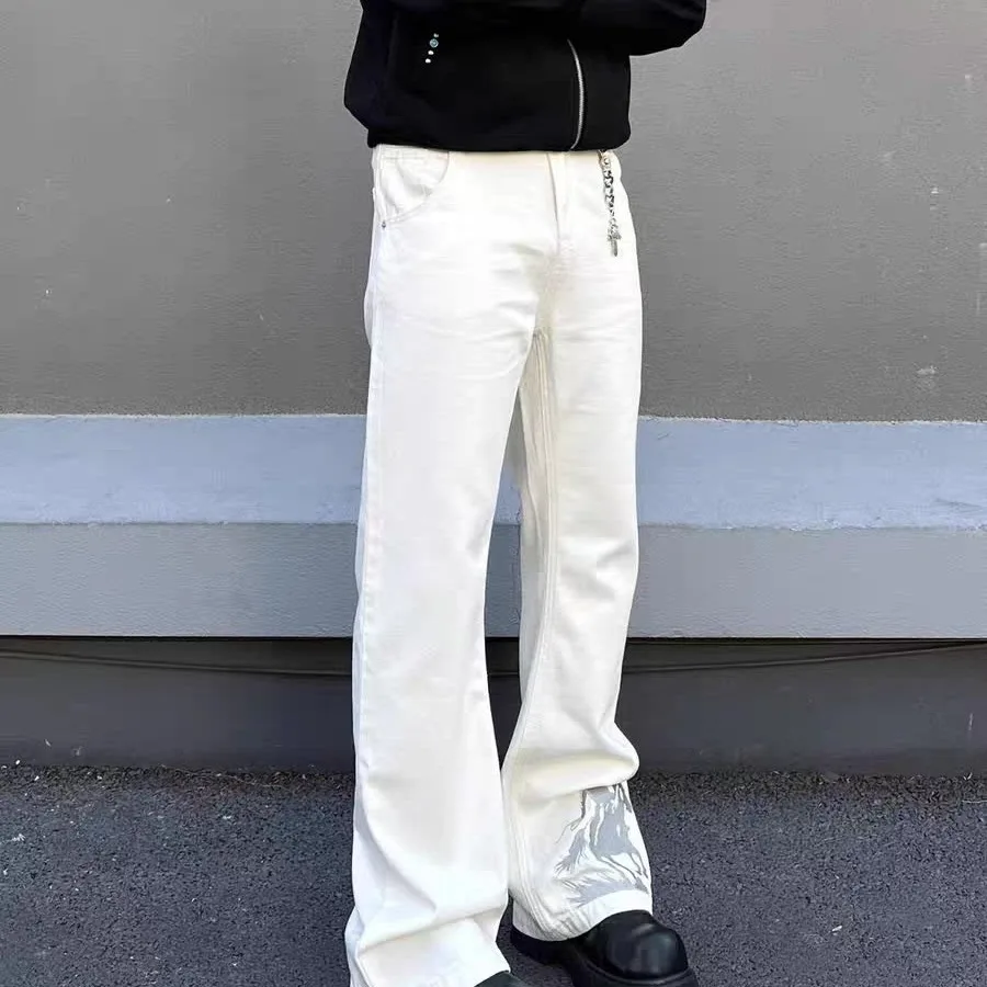 Y2K White Jeans Women Straight Leg Wide Leg Autumn Commuting Loose Design Pants