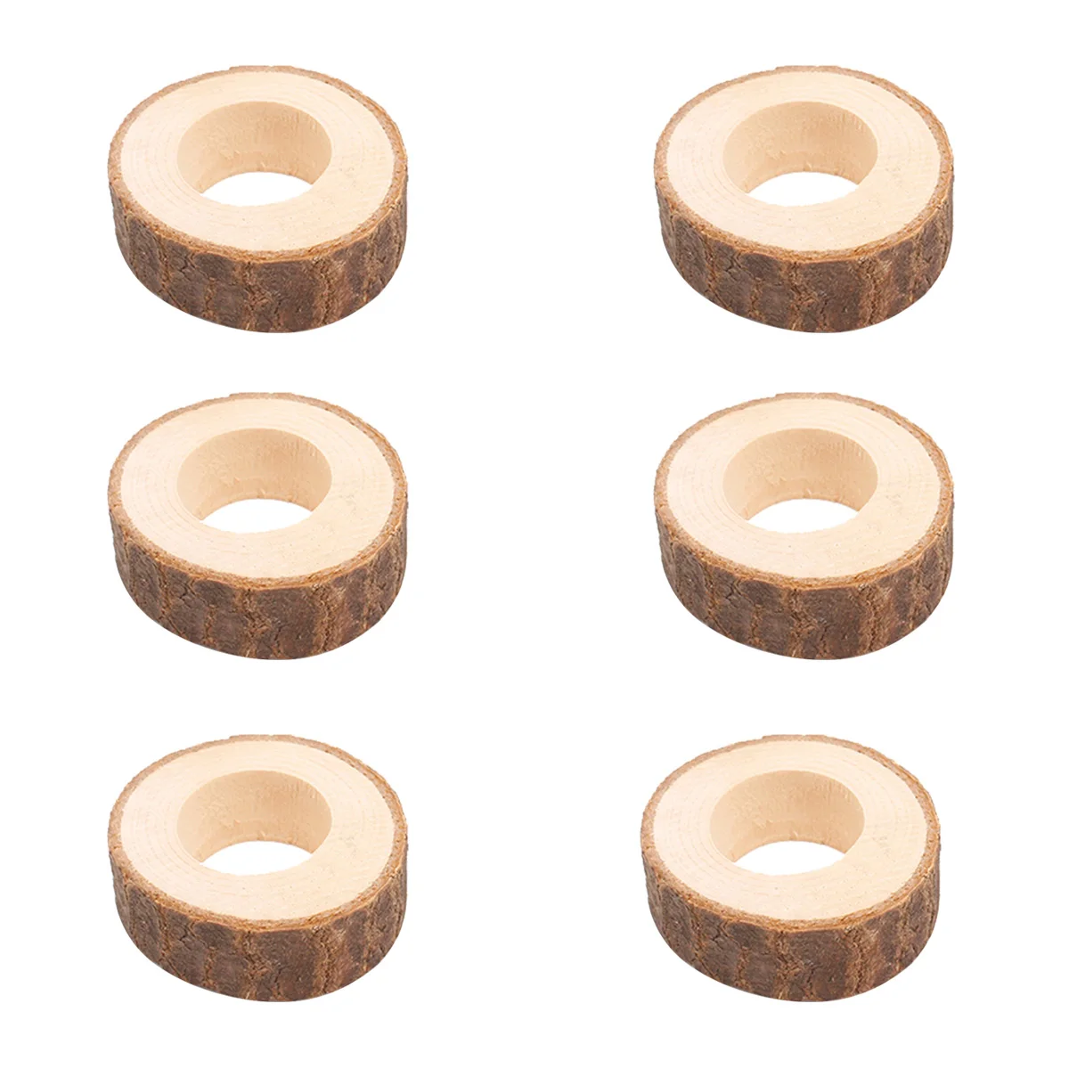 

6Pcs Wooden Napkin Rings Creative Serviette Holders Ideal Wedding Dinner Party Banquet Table Wooden Napkin Ring
