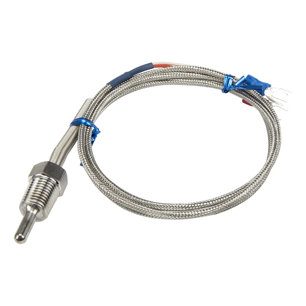 FTARP09 PT100 type 1m metal braided cable 30mm probe head RTD temperature sensor 1/8 1/4 3/8 1/2 3/4 inch thread