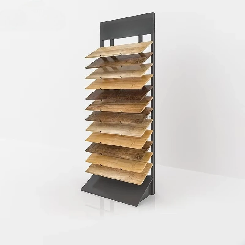 

&c Customized Hooked Style Stand Porcelain Simple Laminated Plate Wooden Floor Display Rack for Exhibition