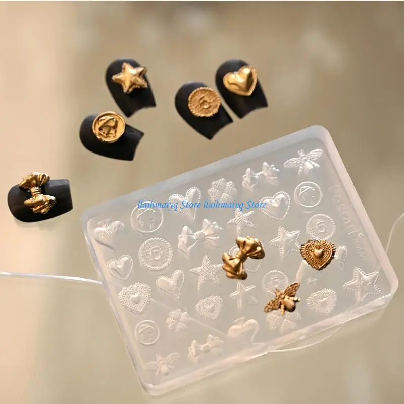573B Professional Nails Art Molds Fortunate Theme Small Accessory Mold Nails Decorative Molds for Salon Manicure Decorations