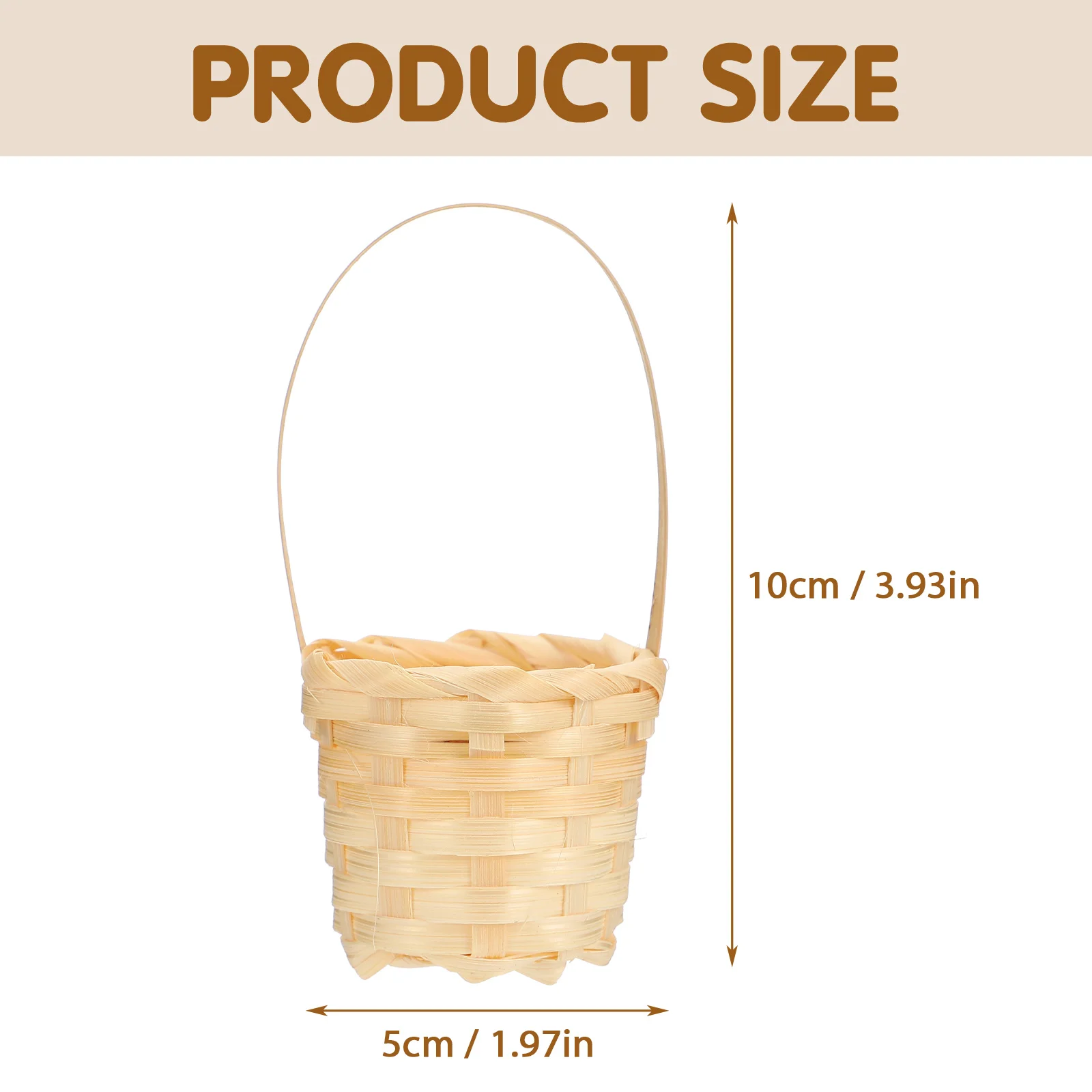 10Pcs Bamboo Woven Flower Storage Baskets Miniature Basket Hand-Woven Flower Basket Multi-Functional Basket Storage Holders