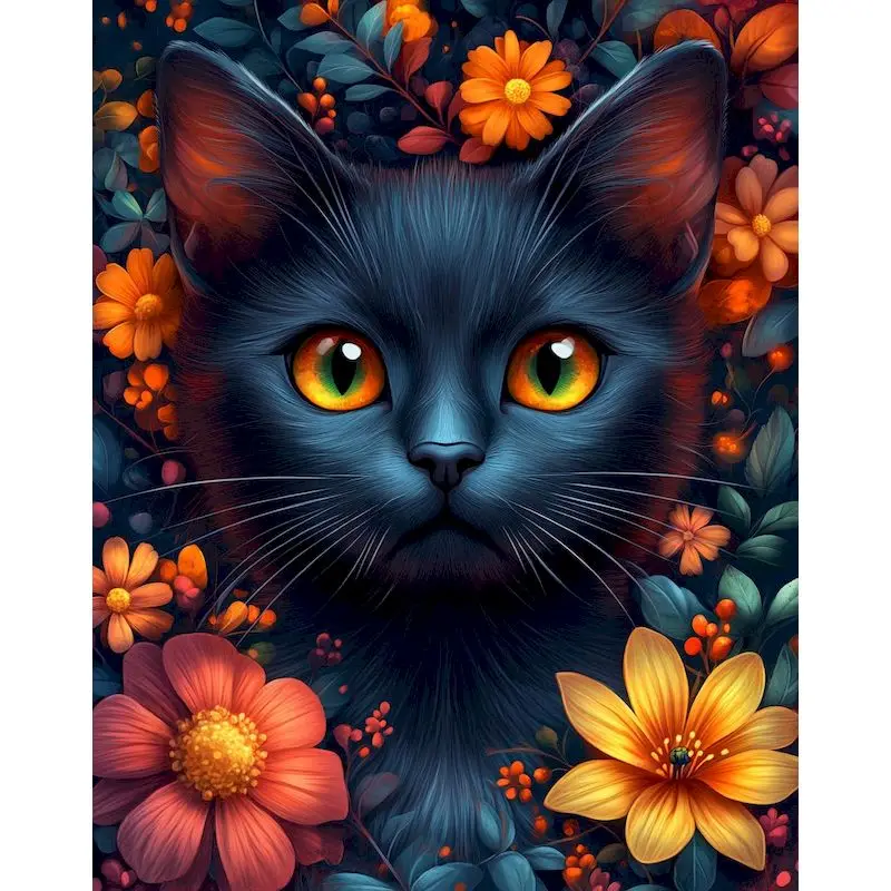 

RUOPOTY Animal Diamond Painting Kits The Cat on the Beach Handmade Gift Landscape Embroidery Full Round/Square Diamond Art