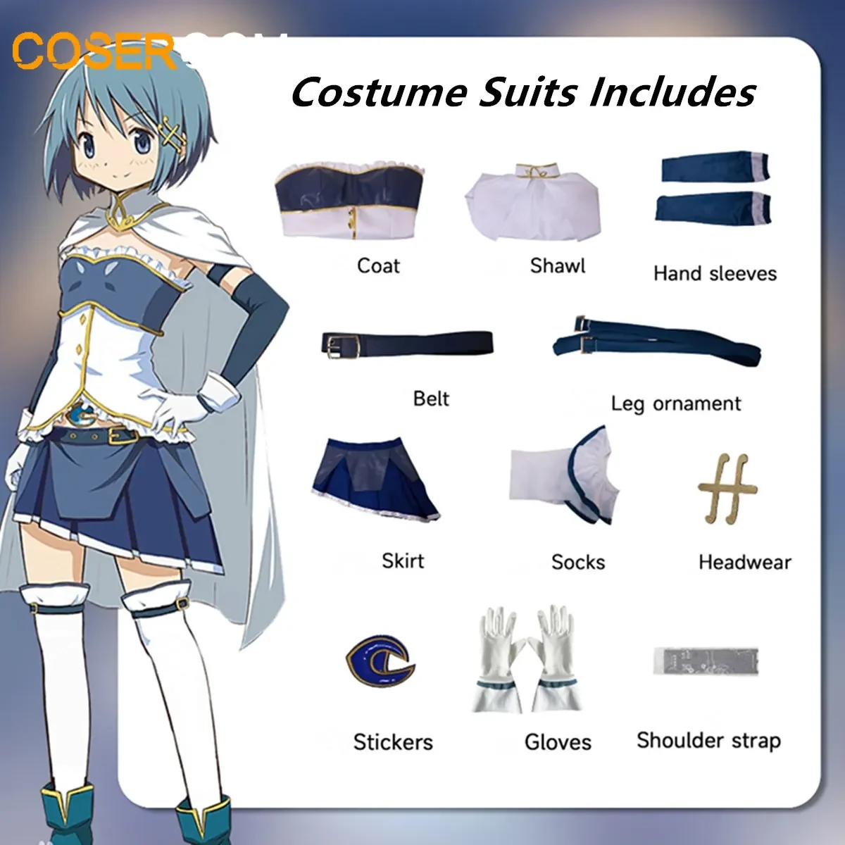 أزياء أنيمي Puella Magi Madoka Magica Miki Sayaka التأثيرية أزياء باروكات بدلة موحدة لحفلات الهالوين ملابس لعب الأدوار #6