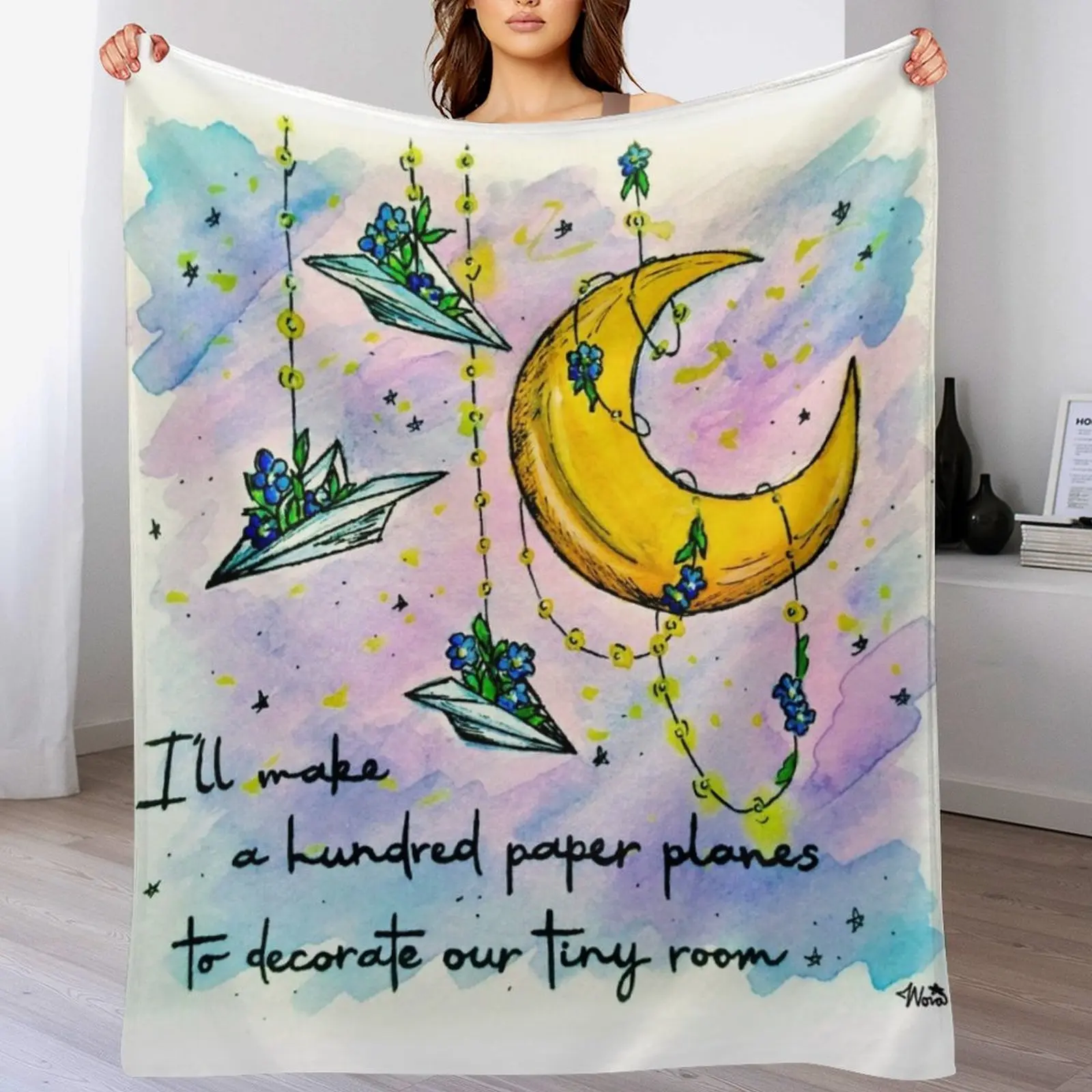 

Little Miss Why So Paper Planes & Forget-Me-Nots Inspired by The Amazing Devil Throw Blanket Mother’s day blanket gift