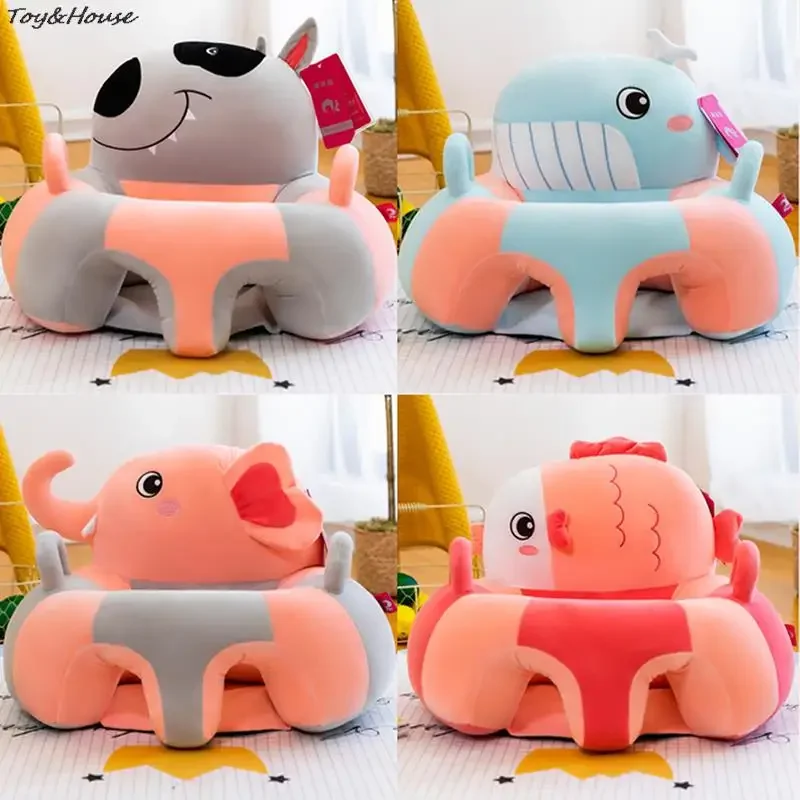 1pcs Baby Sofa Support Seat Cover Baby Plush Chair Learning To Sit Comfortable Toddler Nest Puff Washable without Filler