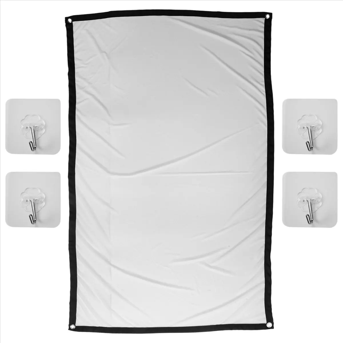 A86G NEW Portable Projector Screen for Home Theater Outdoor HD White Foldable Anti-Crease (60Inch)