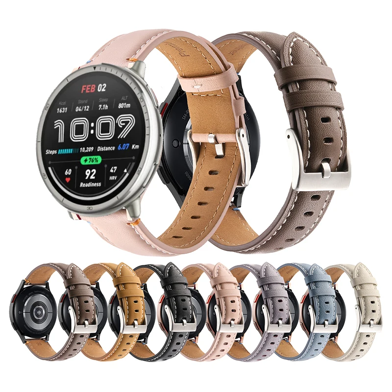 حزام جلدي أنيق وبسيط لسوار بديل Huami Amazfit Active 2